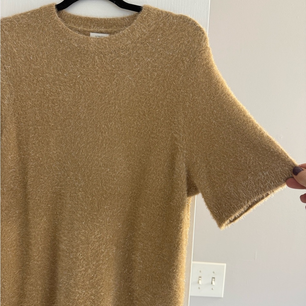 J. Crew Fuzzy Tan Sweater